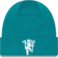 Men's New Era Turquoise Manchester United Seasonal Cuffed Knit Hat