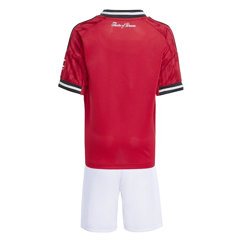 Mini-kit adidas rouge Manchester United 2025/26 pour tout-petit