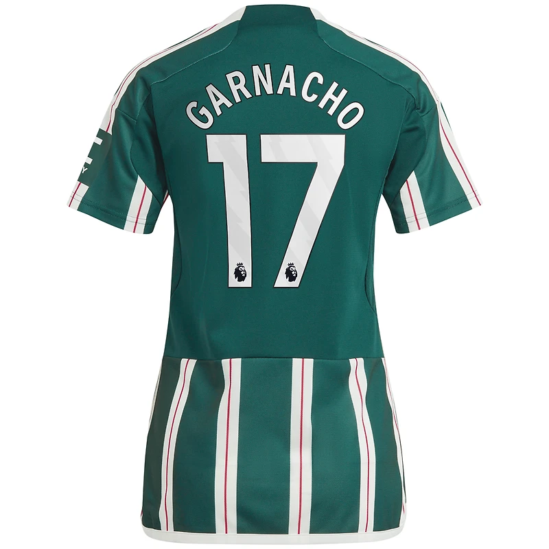 Maillot de joueur réplique extérieur Manchester United 2023/24 adidas Alejandro Garnacho vert pour femme