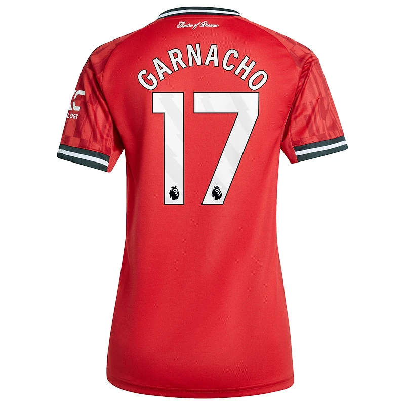 Maillot réplique rouge adidas Alejandro Garnacho pour femme, domicile Manchester United 2025/26