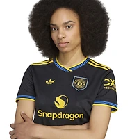 Women's adidas  Black Manchester United Away Cropped Replica 2025/26 Jersey