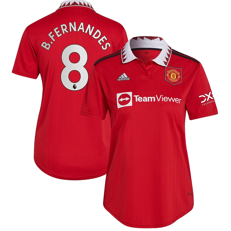 Maillot Femme Adidas Bruno Fernandes Manchester United 2022/23 Domicile Réplique Joueur Rouge
