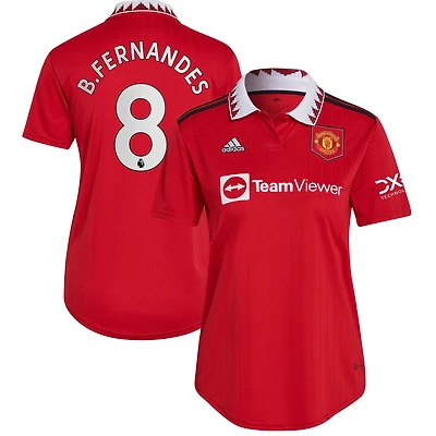 Maillot Femme Adidas Bruno Fernandes Manchester United 2022/23 Domicile Réplique Joueur Rouge