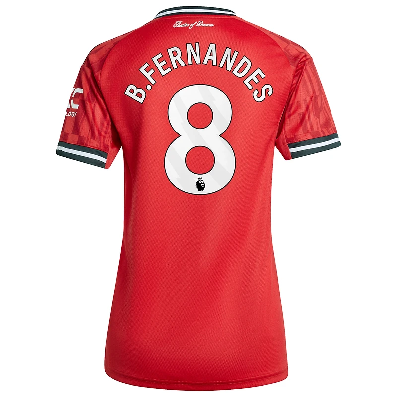 Women's adidas Bruno Fernandes Red Manchester United Home 2025/26 Replica Player Jersey