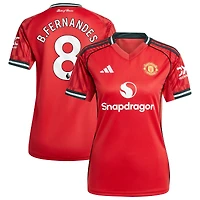Women's adidas Bruno Fernandes Red Manchester United Home 2025/26 Replica Player Jersey