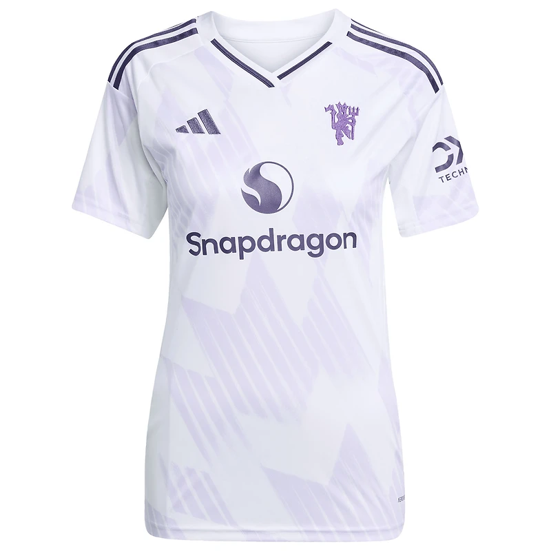 Women's adidas Bruno Fernandes White Manchester United 2025/26 Away Replica Player Jersey