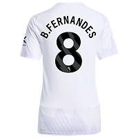 Women's adidas Bruno Fernandes White Manchester United 2025/26 Away Replica Player Jersey