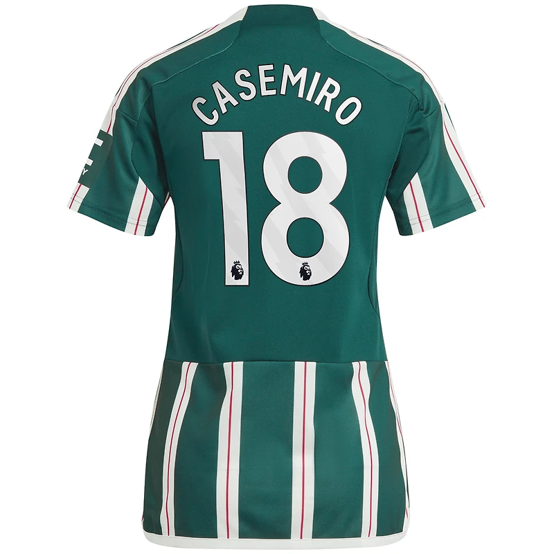 Maillot adidas Casemiro pour femme, réplique de joueur extérieur Manchester United 2023/24, vert