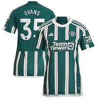 Maillot adidas Jonny Evans pour femme, réplique de joueur extérieur Manchester United 2023/24, vert