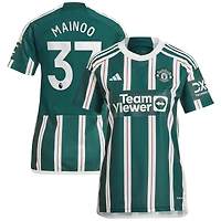 Women's adidas Kobbie Mainoo Green Manchester United 2023/24 Away Replica Player Jersey