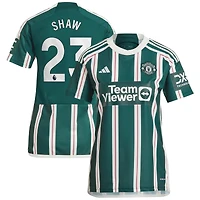 Women's adidas Luke Shaw Green Manchester United 2023/24 Away Replica Player Jersey