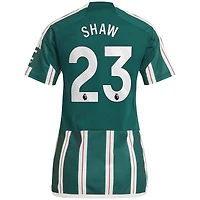 Women's adidas Luke Shaw Green Manchester United 2023/24 Away Replica Player Jersey