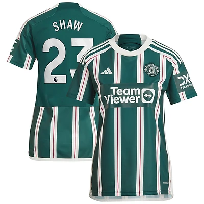 Women's adidas Luke Shaw Green Manchester United 2023/24 Away Replica Player Jersey