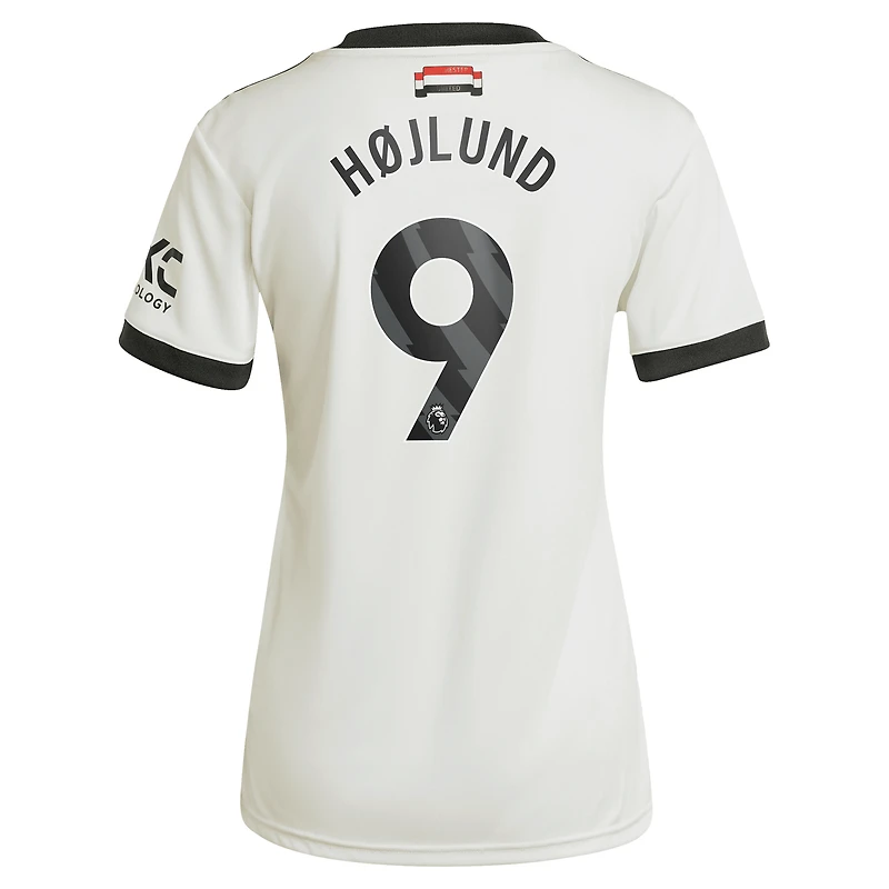Women's adidas Originals Rasmus Højlund Cream Manchester United 2024/25 Third Replica Jersey