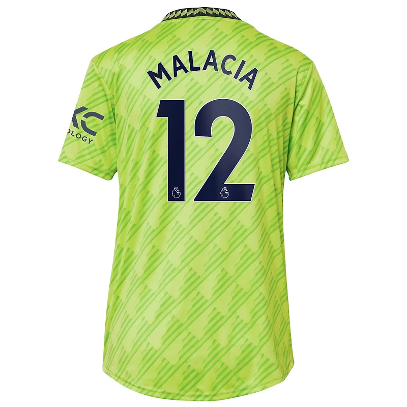 Women's adidas Tyrell Malacia Neon Green Manchester United 2022/23 Third Replica Player Jersey