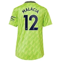 Women's adidas Tyrell Malacia Neon Green Manchester United 2022/23 Third Replica Player Jersey