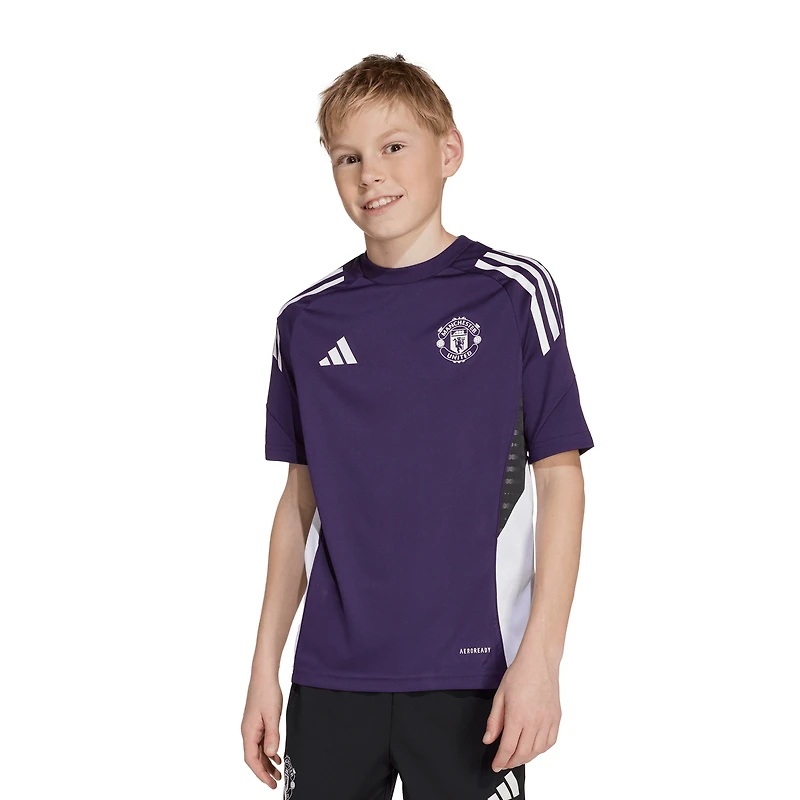 Maillot d'entraînement adidas violet Manchester United 2025/26 AEROREADY pour jeunes