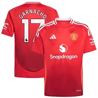 Maillot de joueur réplique domicile adidas Alejandro Garnacho rouge Manchester United 2024/25 pour jeune