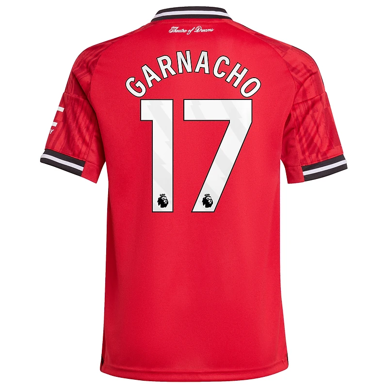 Youth adidas Alejandro Garnacho Red Manchester United Home 2025/26 Replica Player Jersey