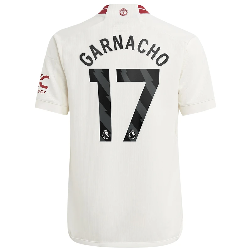 Youth adidas Alejandro Garnacho White Manchester United 2023/24 Third Replica Player Jersey