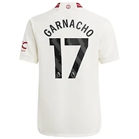 Youth adidas Alejandro Garnacho White Manchester United 2023/24 Third Replica Player Jersey