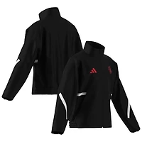 Veste zippée adidas Manchester United noire pour enfant, saison 2025/26.