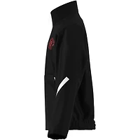 Veste zippée adidas Manchester United noire pour enfant, saison 2025/26.