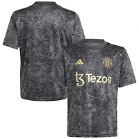 Haut d'avant-match adidas noir Manchester United x Stone Roses 2023/24 pour enfant
