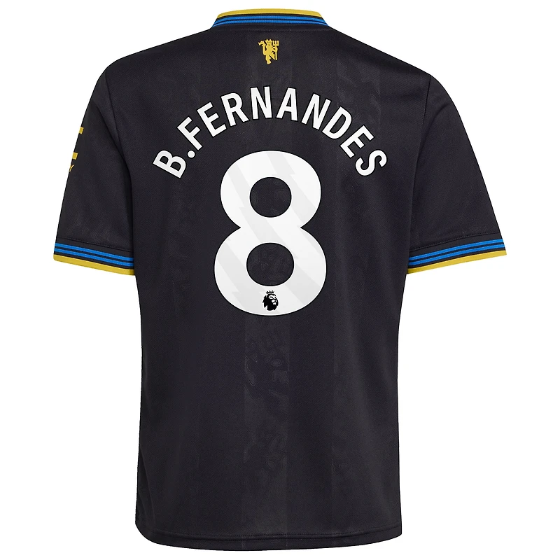 Maillot réplique junior Bruno Fernandes noir Manchester United 2025/26