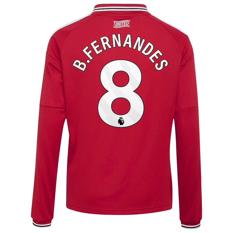 Youth adidas Bruno Fernandes Red Manchester United 2026/27 Home Replica Long Sleeve Jersey