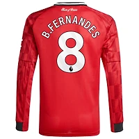 Maillot à manches longues réplique rouge pour jeune joueur adidas Bruno Fernandes Manchester United Domicile 2025/26