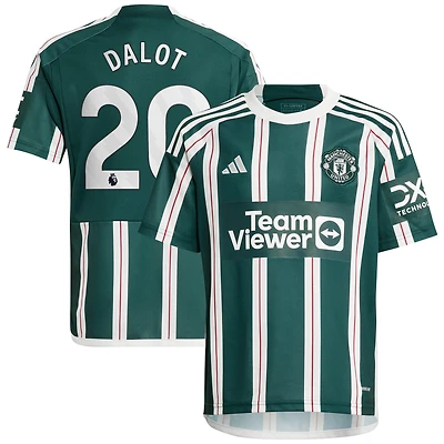 Maillot de joueur réplique extérieur Manchester United 2023/24 adidas Diogo Dalot vert pour jeune
