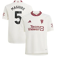 Youth adidas Harry Maguire White Manchester United 2023/24 Third Replica Player Jersey