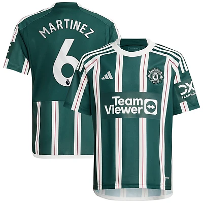 Maillot de joueur adidas Lisandro Martínez vert Manchester United 2023/24 extérieur réplique pour jeune