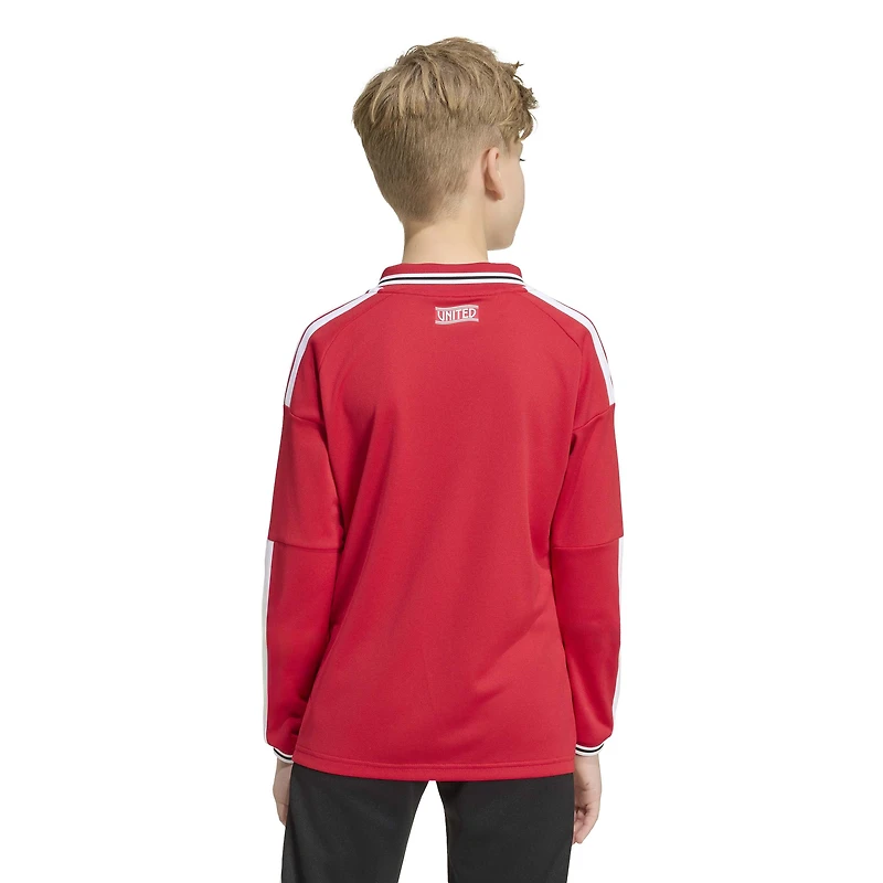 Maillot domicile réplique manches longues adidas rouge Manchester United 2026/27 pour jeunes