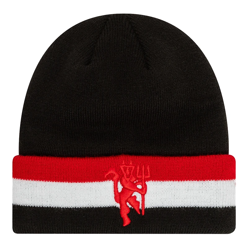 Youth New Era  Black Manchester United Flag Cuffed Knit Hat