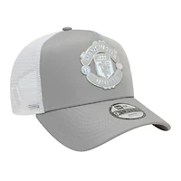 Youth New Era Gray Manchester United Iridescent Trucker Adjustable Hat