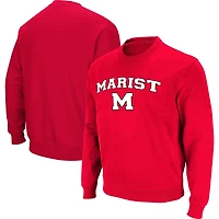 Men's Colosseum Red Marist Foxes Arch Over Logo Pullover Sweatshirt