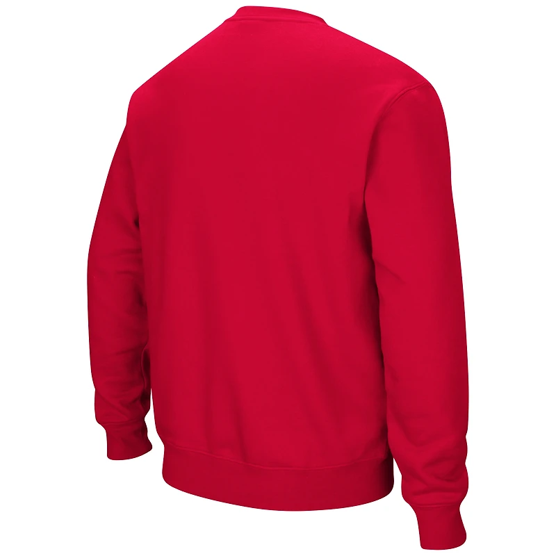 Men's Colosseum Red Marist Foxes Arch Over Logo Pullover Sweatshirt