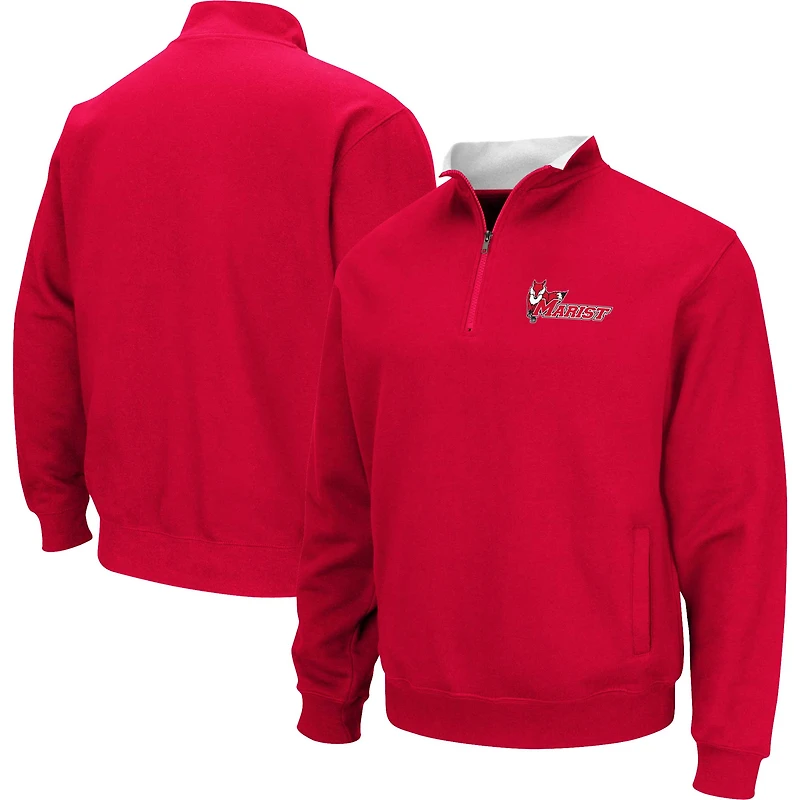 Men's Colosseum Red Marist Foxes Tortugas Quarter-Zip Sweatshirt