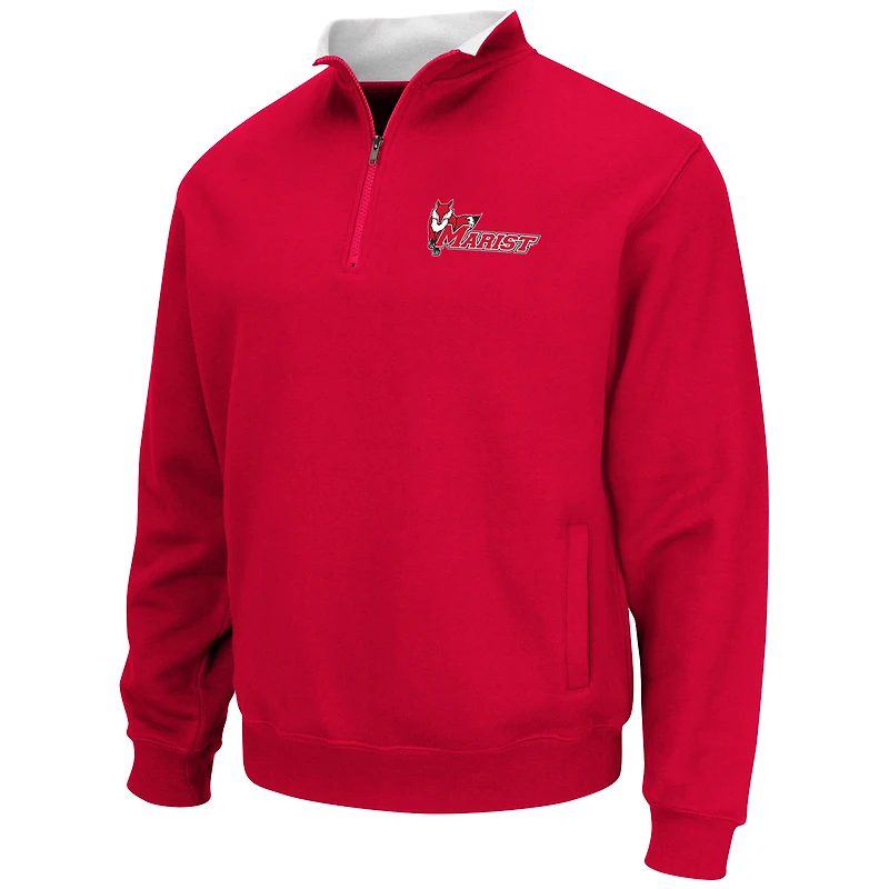 Men's Colosseum Red Marist Foxes Tortugas Quarter-Zip Sweatshirt