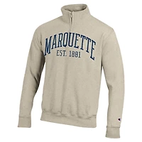 Men's Champion  Cream Marquette Golden Eagles Established Date Quarter-Zip Pullover