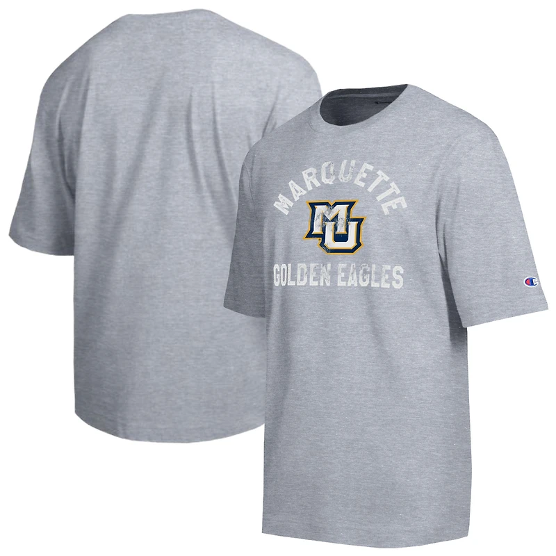 T-shirt d'équipe vieilli Champion Heather Gray Marquette Golden Eagles pour hommes