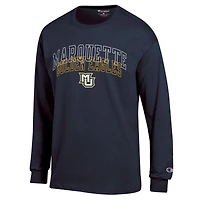 T-shirt à manches longues Champion Navy Marquette Golden Eagles pour homme