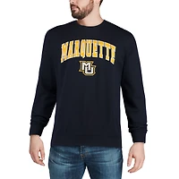 Colosseum Navy Marquette Golden Eagles Arch & Logo Crew Neck Sweatshirt Homme