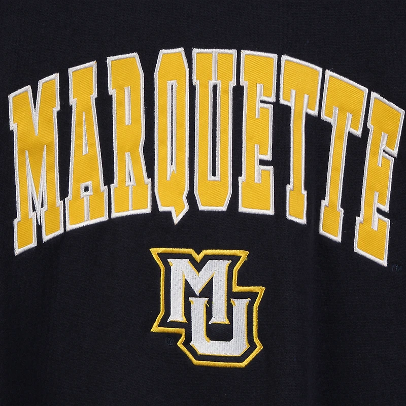 Men's Colosseum Navy Marquette Golden Eagles Arch & Logo Crew Neck Sweatshirt
