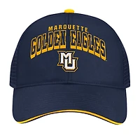 Men's Colosseum Navy Marquette Golden Eagles Wyatt Primary Team Trucker Adjustable Hat