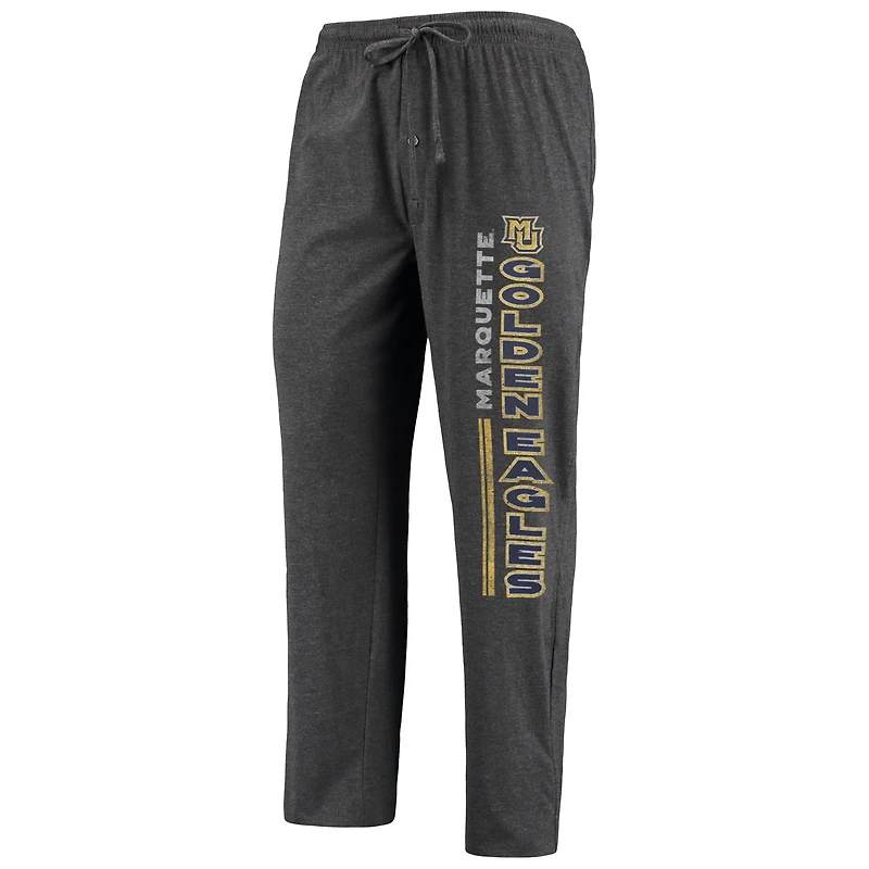 Men's Concepts Sport Heathered Charcoal/Navy Marquette Golden Eagles Meter Top & Pants Sleep Set