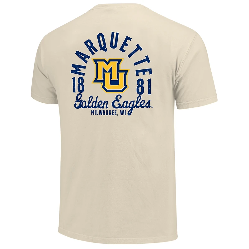 T-shirt crème pour homme avec logo de la mascotte des Golden Eagles Marquette
