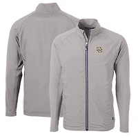 Men's Cutter & Buck Gray Marquette Golden Eagles Big Tall Adapt Eco Knit Hybrid Recycled Full-Zip Jacket